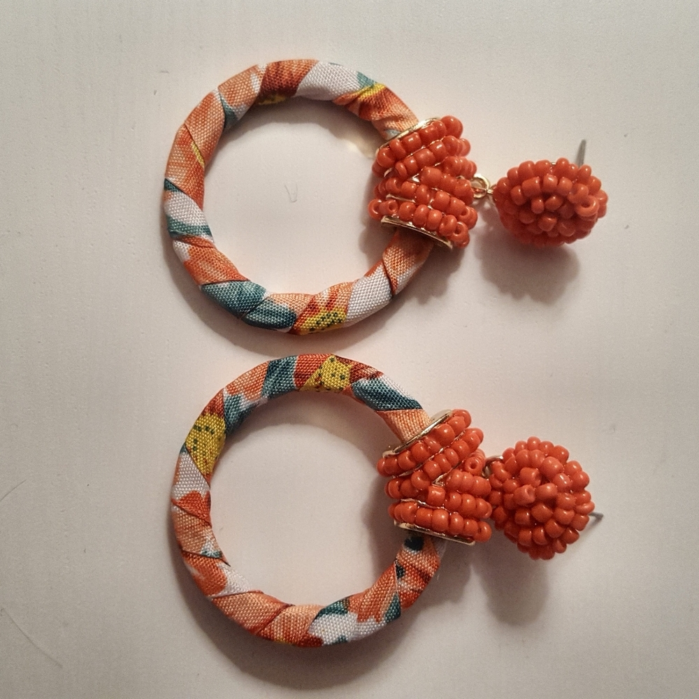 Fabric floral hoops